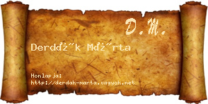 Derdák Márta névjegykártya